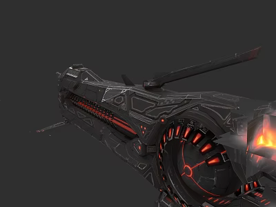 Futuristic Black Car With Sleek Aerodynamic Body And Red Accent Lights 3d model