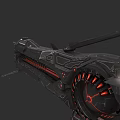 Futuristic Black Car With Sleek Aerodynamic Body And Red Accent Lights