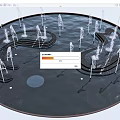 Modern landscape pool fountain pool water feature spring 3d model