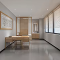 Modern Indoor Waiting Area With Wooden Panels Benches And Decorative Wall Art