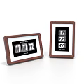 Two Wooden Photo Frames With Brown Border And Digital Number