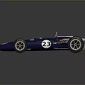 Vintage Blue Racing Car With White Stripes And Number 23 Classic Design