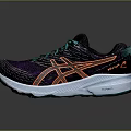 Athletic Running Sneakers With Purple Mesh Upper Teal Laces Orange Accents And White Sole
