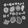 Decorative Ornament Set With Natural Crystals Stones Geode Quartz And Mineral Specimens