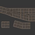Metal Railroad Track Components for Model Scenery with Straight and Curved Sections