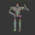 3D Rendered Metallic Robot With Articulated Joints Mechanical Arms And Legs