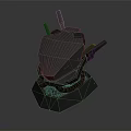 Smart Machine Metallic Head Featuring Mechanical Antennas And Detailed Armor Design 3d model