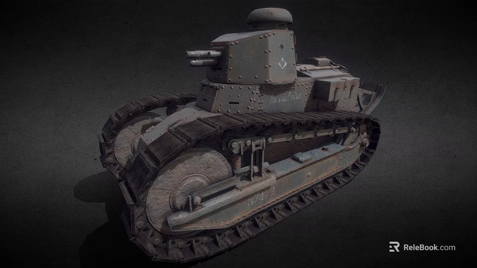 Vintage Military Tank With Heavy Tracks Rotating Turret And Detailed Exterior Design 3d model 