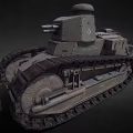 Vintage Military Tank With Heavy Tracks Rotating Turret And Detailed Exterior Design
