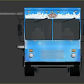 Blue Mobile Food Truck With Hamburger Graphics And American Flag Themed Exterior Design