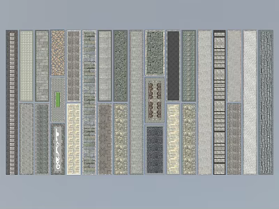 Garden Decorative Paving Elements With Various Textures And Styles For Paths 3d model