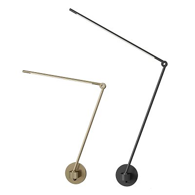 Modern Simple Wall Lamp With Gold And Black Metal Adjustable Arms For Home Decor 3d model
