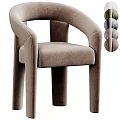 Elegant Modern Leisure Chair With Soft Velvet Upholstery And Curved Armrest Design