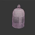 Traditional Musical Instrument Bronze Bell With Decorative Top And Intricate Carved Patterns