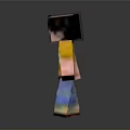 Pixel Art Train Character Wearing Yellow Shirt With Red Heart And Blue Pants