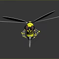 Mechanical Robotic Bee Featuring Yellow Black Stripes Metallic Body And Transparent Wings