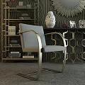 Post-modern Storage Rack Simple Single Chair Storage Rack Decorative Table Furnishings Combination 3d model