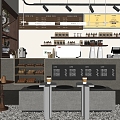 Industrial Cafe Cashier Cafe Operator Front Desk Water Bar Coffee Machine Coffee Supplies 3d model