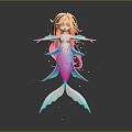 Modern game character mermaid cartoon mermaid anime mermaid 3d model