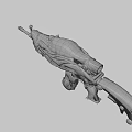 Game Movie Character Weapon With Futuristic Mechanical Design And Blue Accents