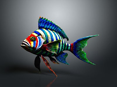 Modern Fish Monster Fish Monster Fish Monster Goldfish 3d model