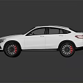 White Mercedes SUV Coupe With Modern Sporty Design Black Wheels Red Calipers