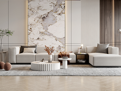 Modern sofa coffee table combination model