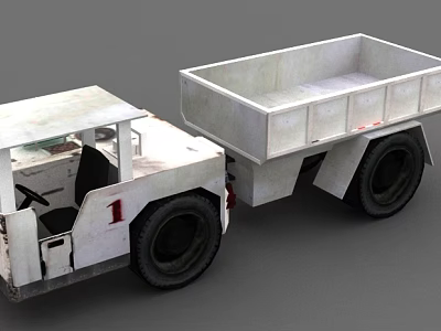 White Industrial Dump Truck With Number 1 Cab And Open Bed Large Tires 3d model