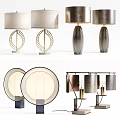 Various Modern Table Lamps Featuring Stylish Metal Bases And Decorative Shades
