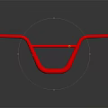 Red Bicycle Handlebar With Modern Ergonomic Design And Sleek Reflective Surface