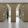 Modern Library Simple Library Reading Room 3d model