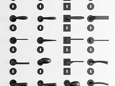 Modern Door Handles in Various Stylish Designs for Home Decoration 3d model