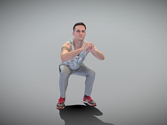 Sports Fitness Men's Horse Step Squat Leg Training Men 3d model