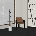 Modern Leisure Chair Leisure Chair Floor Lamp Side Table 3d model