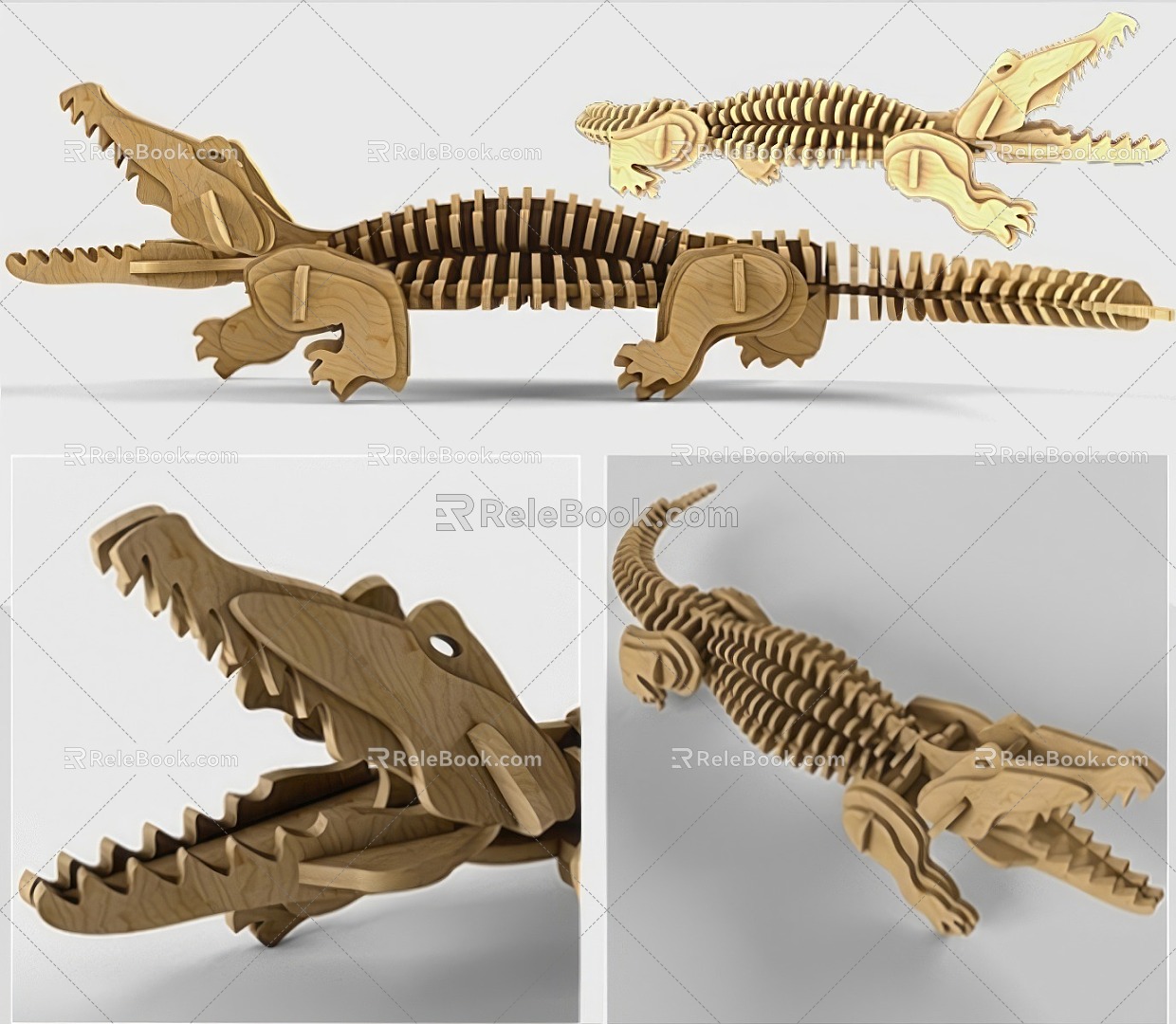 Crocodile Bone Ornaments 3d model