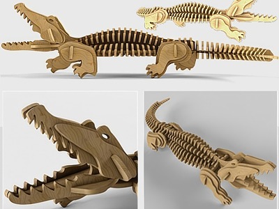 Crocodile Bone Ornaments 3d model