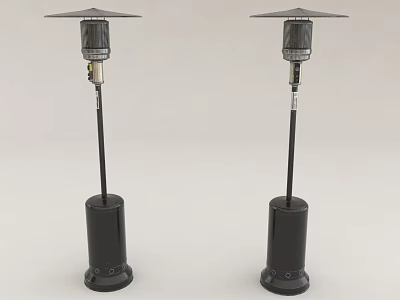 Two Black Outdoor Gas Heaters For Patio 3d model