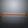 Defensive Weapon Structure With Orange Support Frames And White Spiral Wires