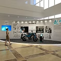 Modern Lobby Interior With Reception Desk Staircase And Marble Flooring