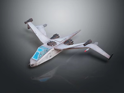 Futuristic Aircraft With Sleek Design Transparent Cockpit Multiple Engines And Unique Wing Structure 3d model