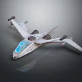 Futuristic Aircraft With Sleek Design Transparent Cockpit Multiple Engines And Unique Wing Structure