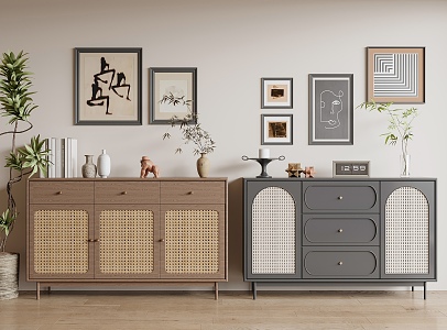 Modern Side Cabinet Entrance Cabinet Sideboard 3d model