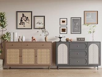 Modern Side Cabinet Entrance Cabinet Sideboard 3d model