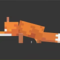 Pixel Style Orange Fox Game Character Lying Down With White Tipped Ears