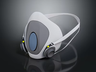 Essential Fire Equipment Respirator Mask With High Efficiency Filter And Secure Fastening Straps 3d model