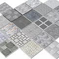 Gray Ceramic Tiles With Various Patterns Textures And Styles For Home Decoration 3d model