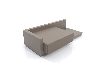 Modern Minimalist Taupe Nightstand With Smooth Surface And Drawer Design 3d model