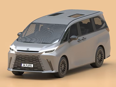 Silver MPV Car With Sunroof And Stylish Design 3d model