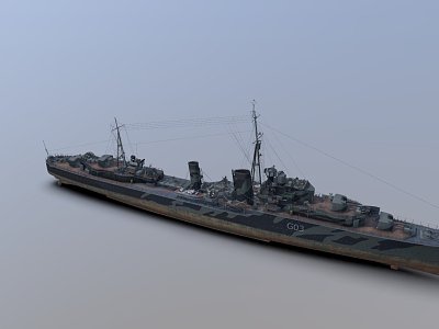 modern warship battleship destroyer model