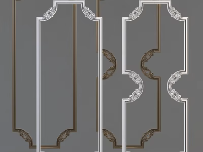Ornate Carved Decorative Lines Frame Design For Elegant Wall Architecture Details 3d model